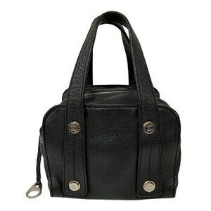 Chanel Coco Mark Boston Bag Handbag Black Leather